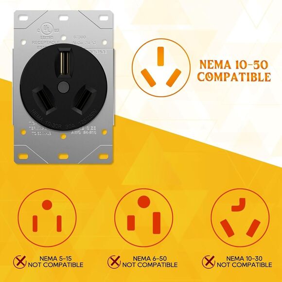 RV Surge Protector 50amp RV Circuit Analyzer 12000J + 14-50P to 10-50R Adapter - Picture 12 of 16
